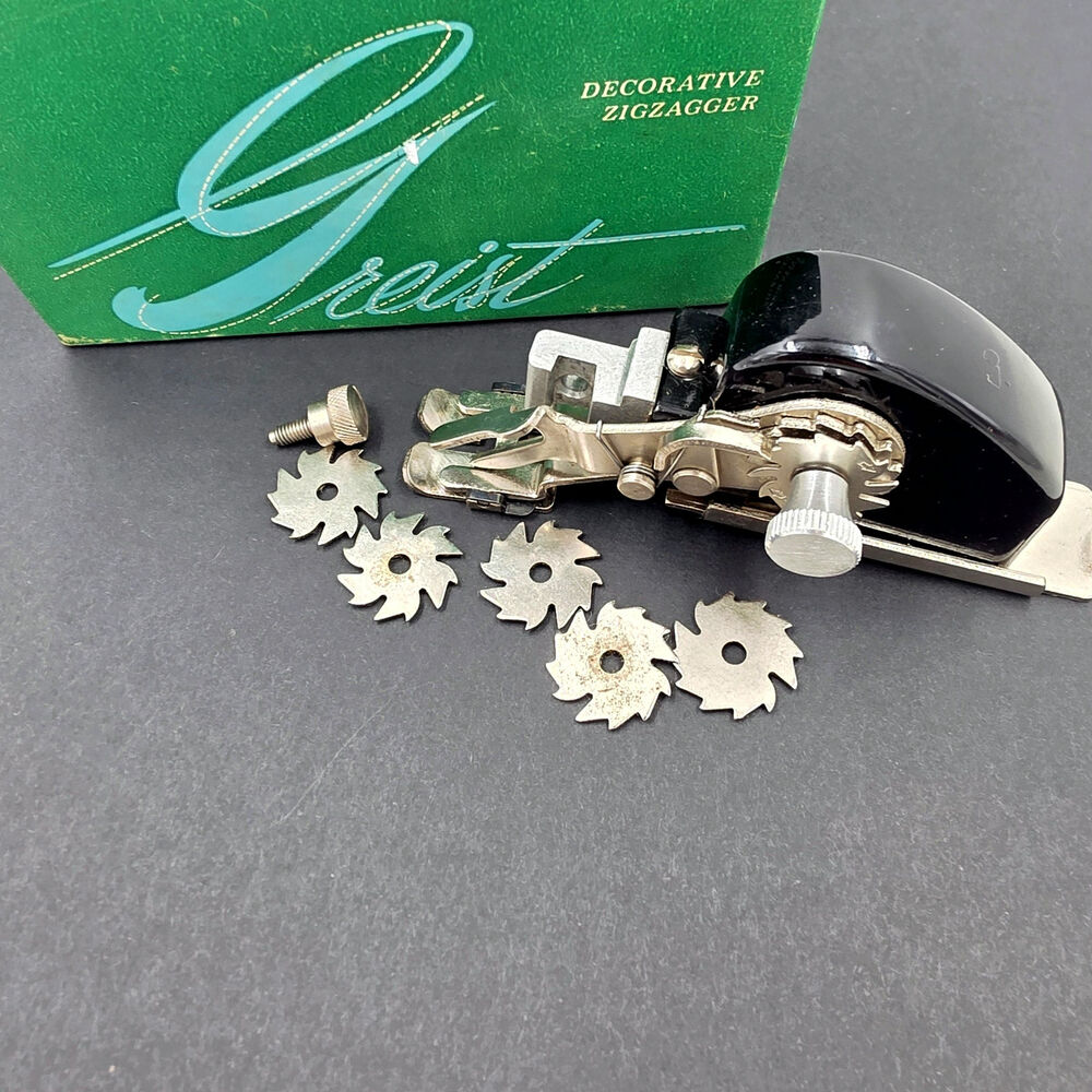 GREIST Vtg Decorative Zigzagger 6 Gear Cams Org Box Sewing Machine Accessory